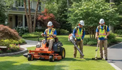 Arbor Tree Care lawn service crew maintaining a Salisbury, MD property