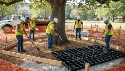 Arbor Tree Care protecting tree roots in Salisbury, MD to reduce soil compaction and flooding stress