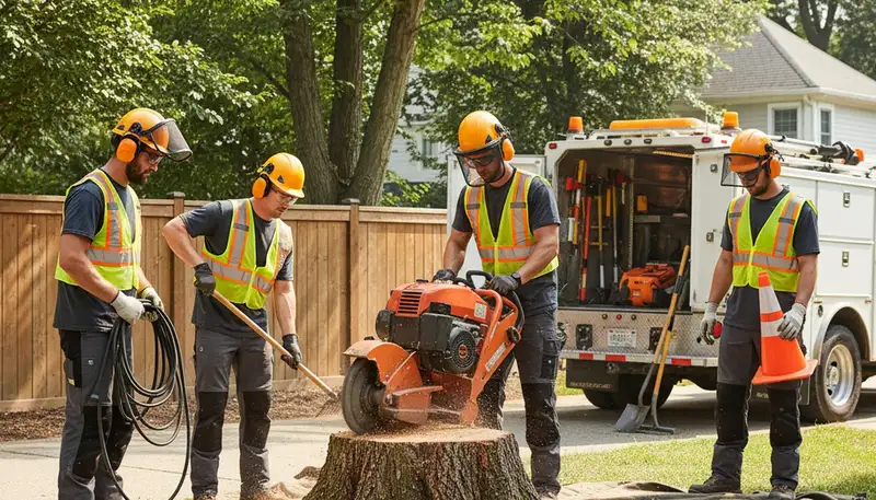 Salisbury, MD stump removal crew clearing an old stump for safe, thorough yard cleanup