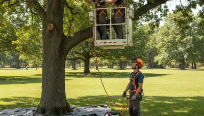 Tree service expert treating diseased trees in Salisbury, MD