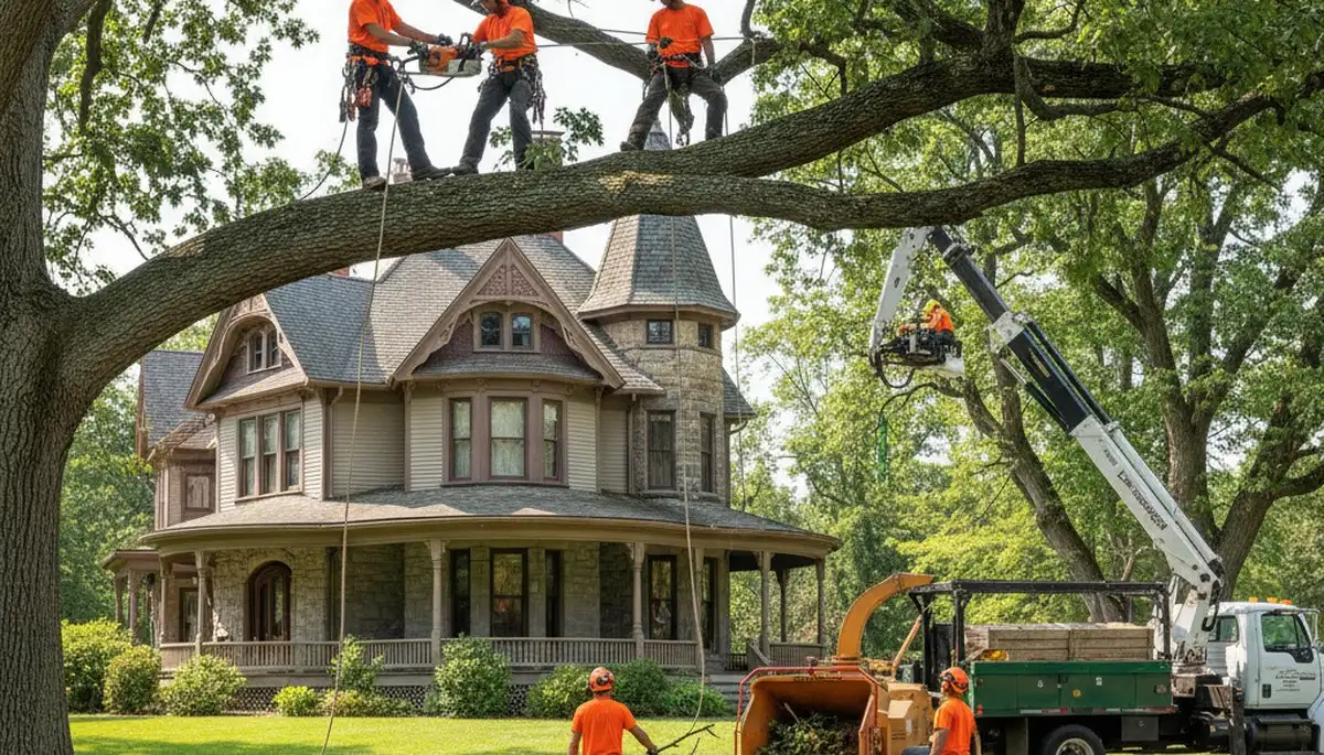 Tree service crew in Salisbury, MD removing a tree for safe, professional residential service