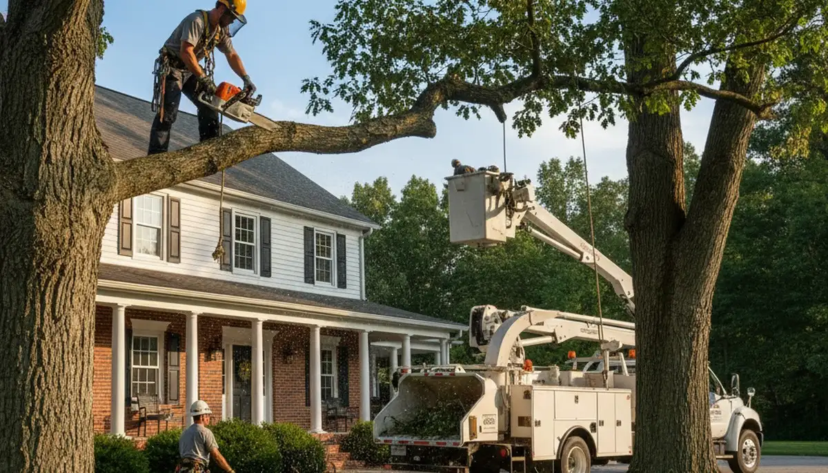 Tree service crew in Salisbury, MD providing professional tree removal and trimming services