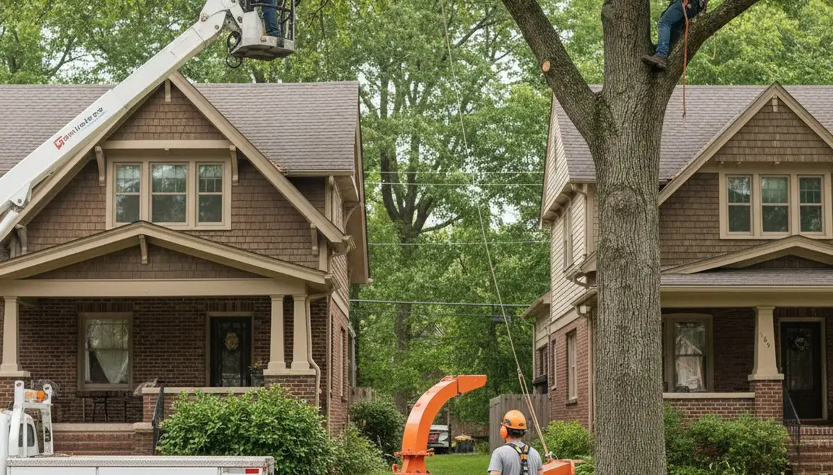 Tree service crew in Salisbury, MD handling safe tree removal for a local property