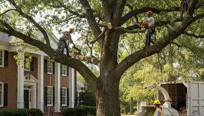 Tree service crew in Salisbury, MD performing professional tree removal work