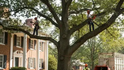 Tree service crew removing a tree in Salisbury, MD