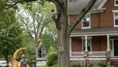 Tree service crew in Salisbury, MD performing professional tree removal and cleanup