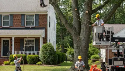 Tree service crew in Salisbury, MD performing professional tree removal and cleanup