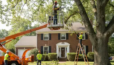 Tree service crew in Salisbury, MD performing professional tree removal for a local property