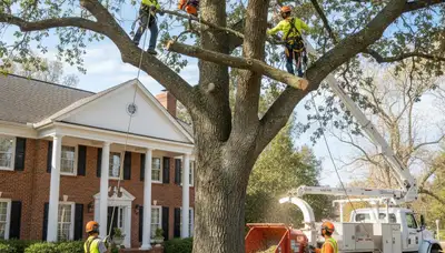 Tree service crew in Salisbury, MD removing a tree for safe, professional property care