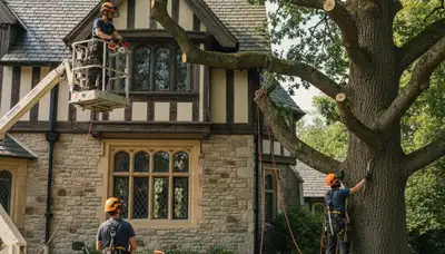 Tree service crew in Salisbury, MD removing a tree for safe, professional cleanup