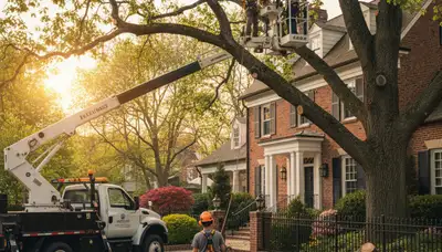 Tree service crew in Salisbury, MD providing professional tree removal and trimming services