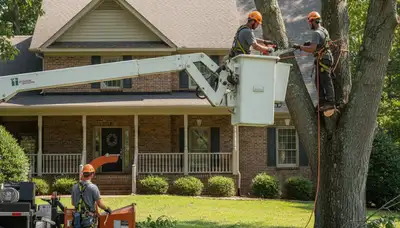 Tree service crew removing a tree in Salisbury, MD
