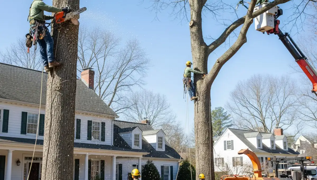 Tree service crew removing a tree in Salisbury, MD