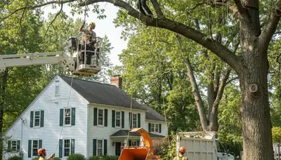 Tree service crew in Salisbury, MD providing professional tree removal and trimming services
