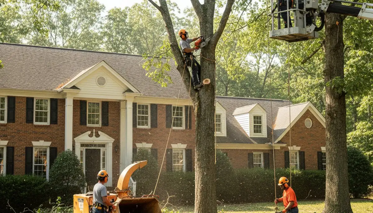 Tree service crew removing a tree in Salisbury, MD